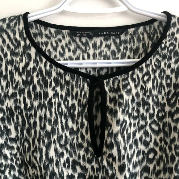 Zara Basic Sz XS Animal Print Black & White  Dress - Picture 2 of 7